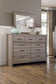 Zelen / Panel Headboard With Mirrored Dresser And Chest