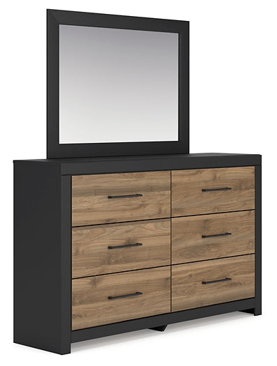 Vertani Twin Panel Bed with Mirrored Dresser, Chest and Nightstand