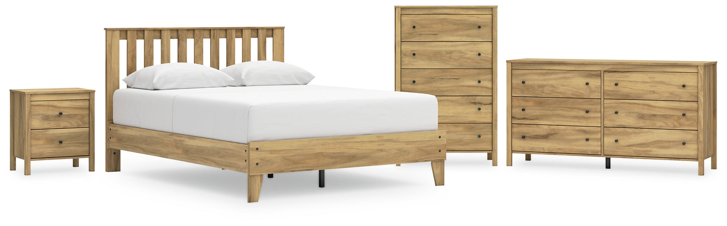 Ashley Express - Bermacy Queen Platform Panel Bed with Dresser, Chest and Nightstand