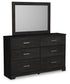 Belachime Full Panel Bed with Mirrored Dresser and 2 Nightstands