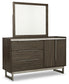 Arkenton California King Panel Bed with Mirrored Dresser and 2 Nightstands
