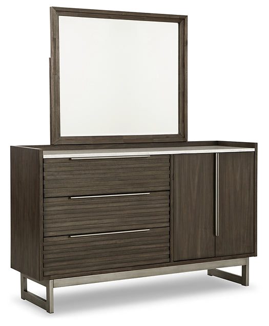 Arkenton King Panel Bed with Mirrored Dresser and 2 Nightstands