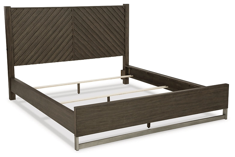 Arkenton King Panel Bed with Mirrored Dresser and 2 Nightstands