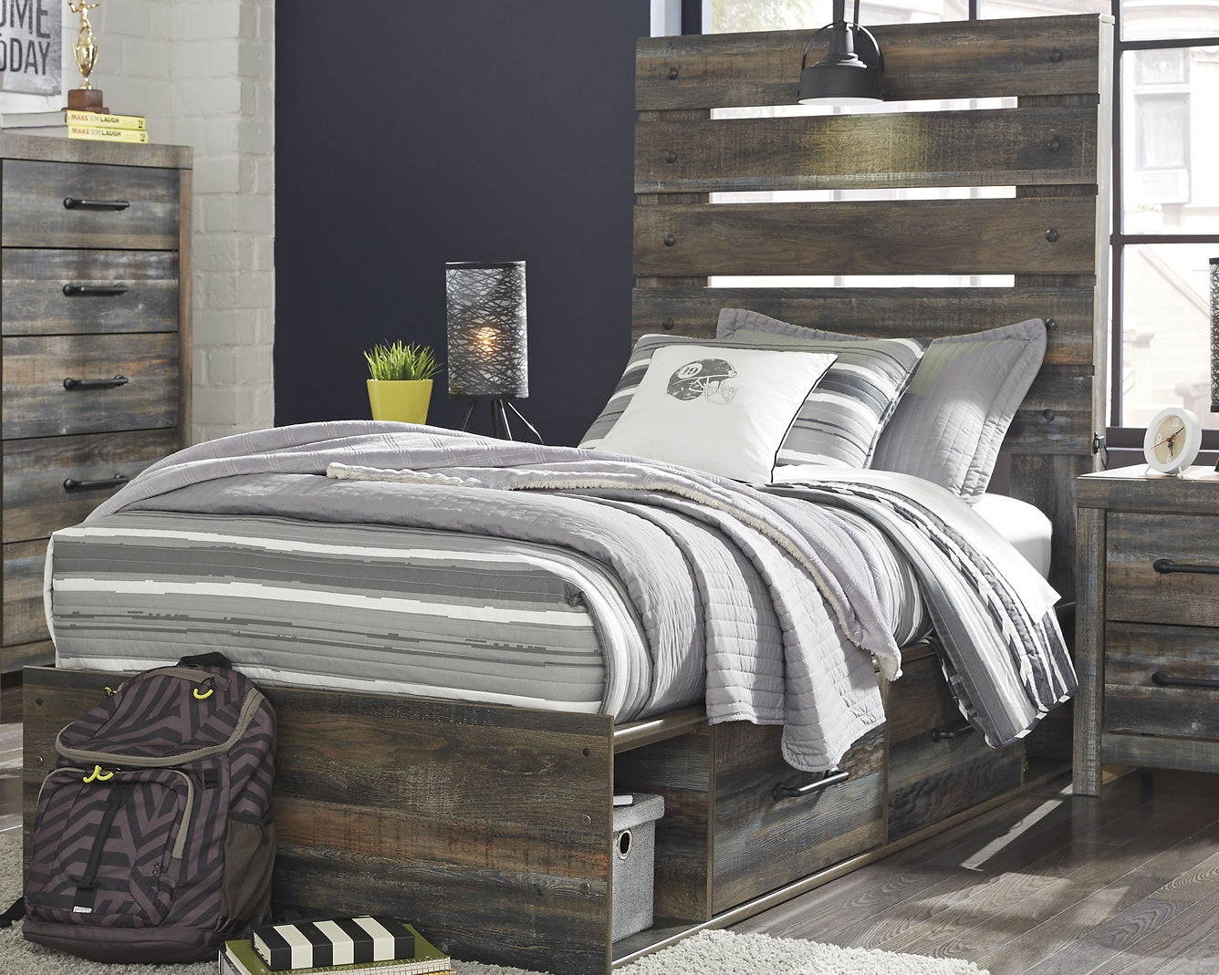 Drystan Twin Panel Headboard with Dresser