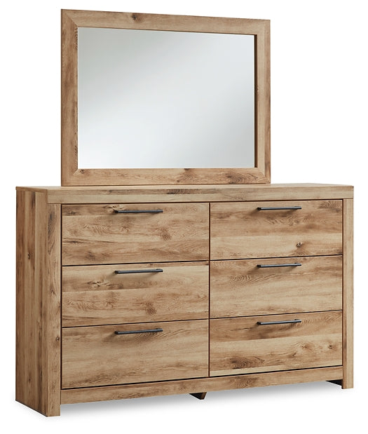 Hyanna Twin Panel Bed with Storage with Mirrored Dresser and Nightstand