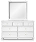 Fortman Twin Panel Bed with Mirrored Dresser and Chest